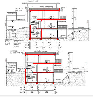 Schnitt C-C und D-D DHH - 