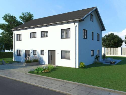 seitliche Ansicht - Moderne & effiziente Doppelhaushälfte 'Energiewerthaus'