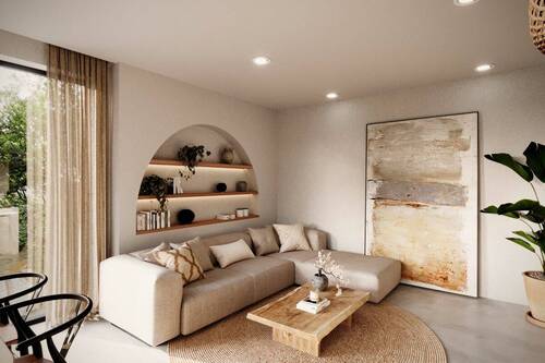 Wohnbereich mit gemütlicher Sitzgelegenheit - Etagenwohnung mit 70,00 m&sup2; in Trogir zum Kaufen