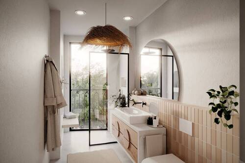 Hochwertiges Badezimmer mit ebenerdiger Dusche - 