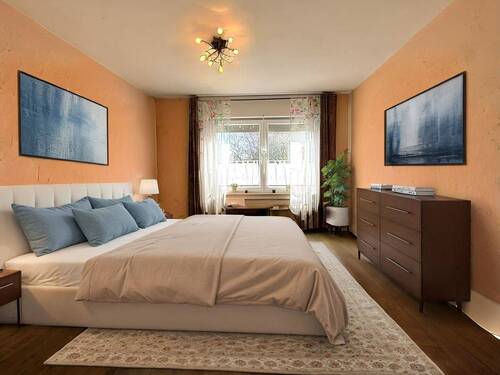 Schlafzimmer - virtuell möbliert - 