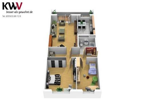 3 Raum_Ansicht01 - Etagenwohnung mit 68,10 m² in Olbersdorf zur Miete