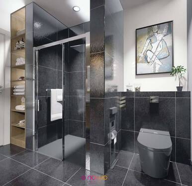 Bad mit ebenerdiger Dusche - 