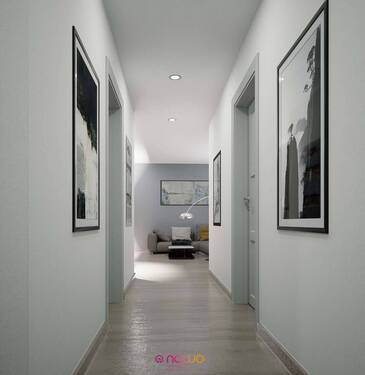 Flur mit Blick auf das Wohnzimmer - 