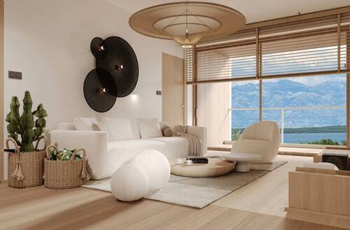 Wohnzimmer mit traumhaften Blick - 4 Zimmer Etagenwohnung zum Kaufen in Zadar