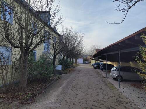 Zufahrt mit Carportstellplätzen - 