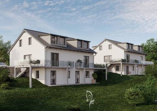 Gartenansicht - Neubau: 2 Doppelhäuser in Höchberg