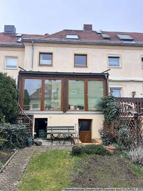 Gartenansicht - Reihenhaus in Räcknitz - 4 Zimmer Reihenmittelhaus zum Kaufen in Dresden