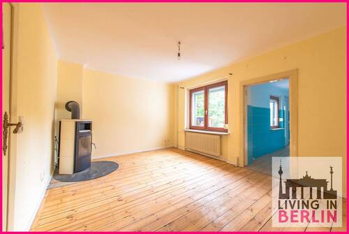 Wohnzimmer Erdgeschoss - Reihenmittelhaus mit 97,10 m² in Berlin zum Kaufen