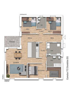 CU772_Prospekt EG (1).jpg - 4 Zimmer Bungalow zum Kaufen in Deutsch Evern