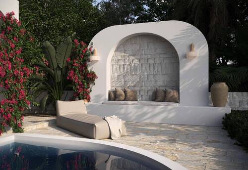 Sitzecke mit Liege im Außenbereich - 