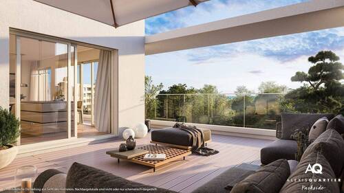Wohn- u. Einrichtungsbeispiel - Dachterrassentraum mit 3-Zimmern direkt am Quartierspark