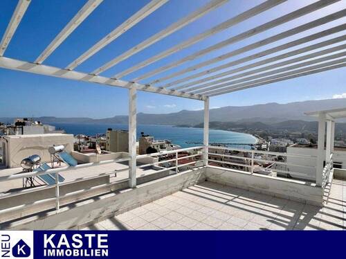 Terrasse - Penthouse-Apartment mit atemberaubendem Meerblick in Sitia, Kreta