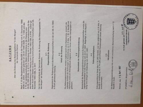 Satzung Grundstück Hägelberg - Grundstück in Steinen zum Kaufen