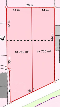 geteiltes Grundstück - 