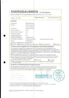 Energieausweis 1. Seite - 