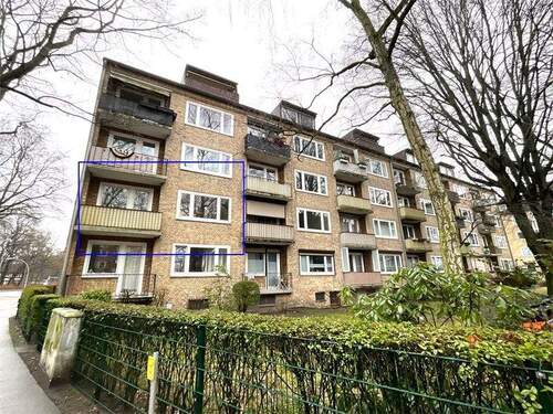 Ansicht Innenhof - Gepflegte 58,00 m² Wohnung im 1. OG - 3 Zimmer, Westbalkon am Hammer Steindamm