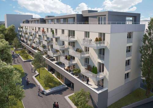 Visualisierung Innenhof - +++ Erstbezug: 2-Zimmer-Wohnung im Zentrum von Singen +++ EBK und TG +++