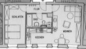 Grundriss - 2 Zimmer Etagenwohnung zur Miete in Chemnitz