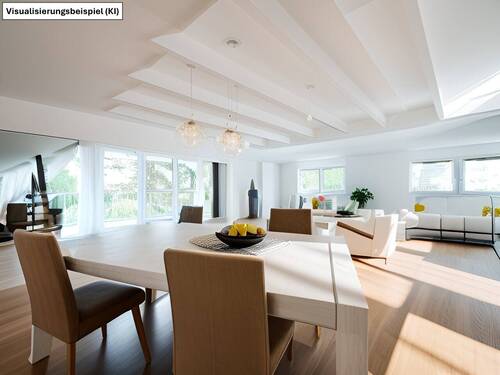 DG Wohn-/Esszimmer mit Kaminofen - 