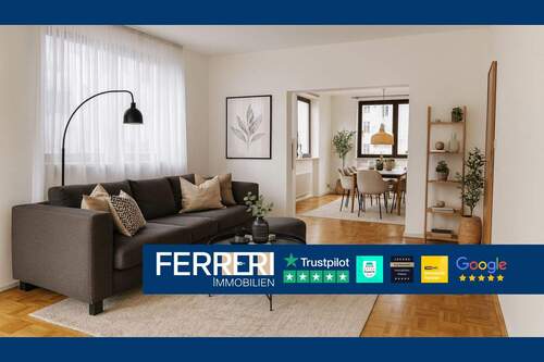 Ferreri Immobilien - Helle, stilvoll renovierte 4-Zimmer-Wohnung mit zwei Balkonen, 105 m² und Blick auf den Mainzer Dom