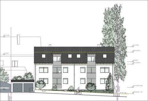 Ansicht nach Aufstockung - Mehrfamilienhaus, Wohnhaus in Aschaffenburg