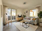 Wohnzimmer_KI staging - Sanierte & Renovierte 2-Zi-Whg. in ruhiger, zentraler Lage!