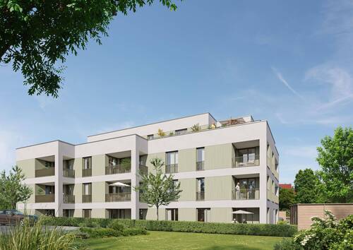 Model-Außenansicht - 3 Zimmer Etagenwohnung in Aldingen