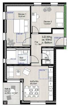 L1-W3+6+9+12+15+18 - Etagenwohnung mit 92,00 m² in Wangen zum Kaufen