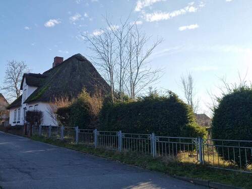 Der seitliche Teil hinter den Büschen gehört ebenfalls zum Grundstück. - 