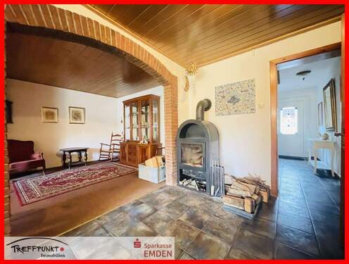 Wohnzimmer mit Ofen - 