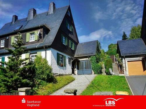 Straßenansicht - 4 Zimmer Doppelhaushälfte in Bad Brambach