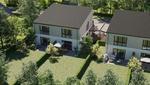 Vogelperspektive Garten - 4 Zimmer Doppelhaushälfte zum Kaufen in Langerwehe