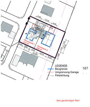 Bebauungsvorschlag - DH oder EFH - 