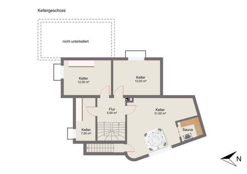 Keller mit Musterausstattung - 