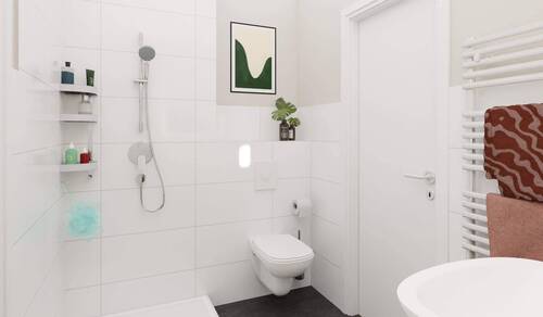 Badezimmer im Obergeschoss - 5 Zimmer Doppelhaushälfte in Schönwalde-Glien