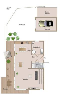 Erdgeschoss nicht maßstabsgetreu - 