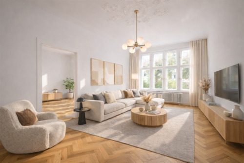Raumanimation Wohnzimmer - Altbau-Wohnwelten im Lietzensee-Quartier