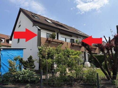 Rückseite mit Balkon - 3 Zimmerwohnung mit Balkon und Garage in sehr guter Lage Lauf rechts