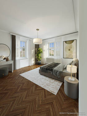 Schlafzimmer - digital möbliert - 6 Zimmer Etagenwohnung in Würzburg