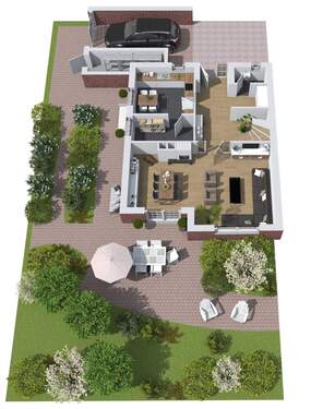 Das Raumprogramm im EG in 3D - 