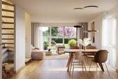 Wohn-, Essbereich - Platz für die Familie: Neubau-Reihenhaus mit 5 Zimmern & Garten