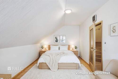 Schlafzimmer - Virtuell gestaged - 