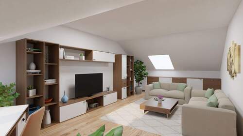 Visualisierte Bilder - Wohnzimmer - helle großzügige 3,5 Zi-Dachgeschoss Whg.