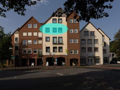Nord-Ostansicht der Wohnung - 3 Zimmer Etagenwohnung in Vlotho