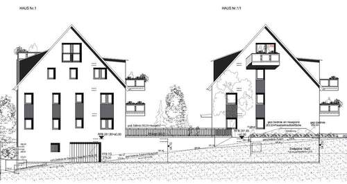Ansicht Nord-West Haus 1 und 1-1 - 