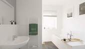 Modernes Tageslichtbad mit bodengleicher Dusche un - 