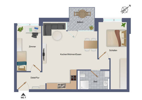 Wohnung-Nr. 7 - Etagenwohnung mit 64,20 m&sup2; in Herrenberg / Gültstein zum Kaufen