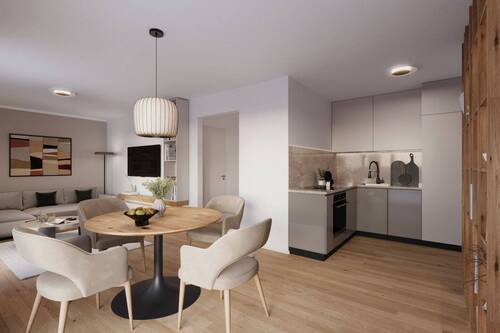 Wohnküche WE 01 - WE 01 - 2-Zimmer EG Wohnung - 446.000,00&nbsp;EUR Kaufpreis, ca.&nbsp; 56,50&nbsp;m&sup2;&nbsp;Wohnfl&auml;che