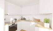 Die offene Wohnküche lädt zum gemeinsamen Kochen ein - Etagenwohnung mit 94,90 m² in Schönefeld zum Kaufen